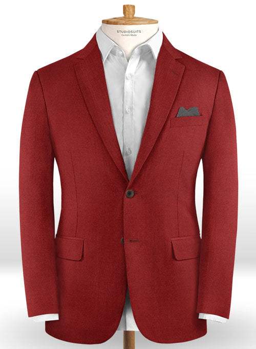Scabal Ed Red Wool Jacket - StudioSuits
