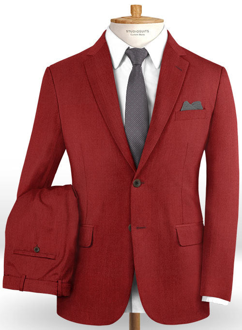 Scabal Ed Red Wool Suit - StudioSuits