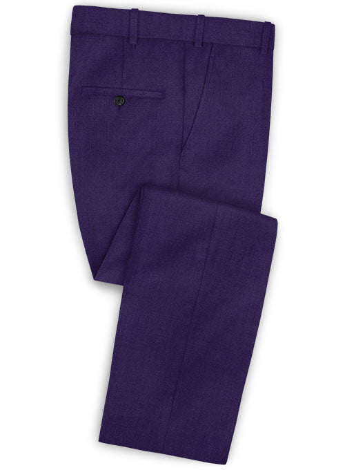 Scabal Eggplant Wool Pants - StudioSuits