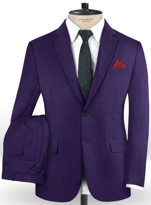 Scabal Eggplant Wool Suit - StudioSuits