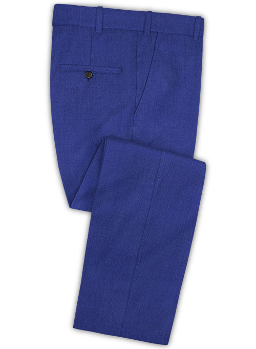 Scabal Egyptian Blue Wool Pants - StudioSuits