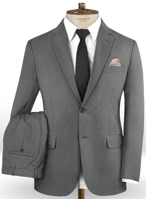 Scabal Flat Gray Wool Suit - StudioSuits