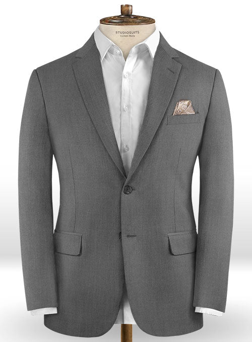 Scabal Flat Gray Wool Suit - StudioSuits