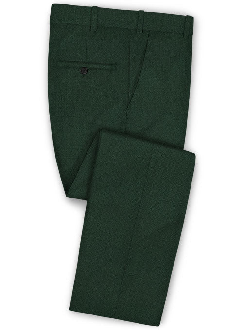 Scabal Forest Green Wool Pants - StudioSuits