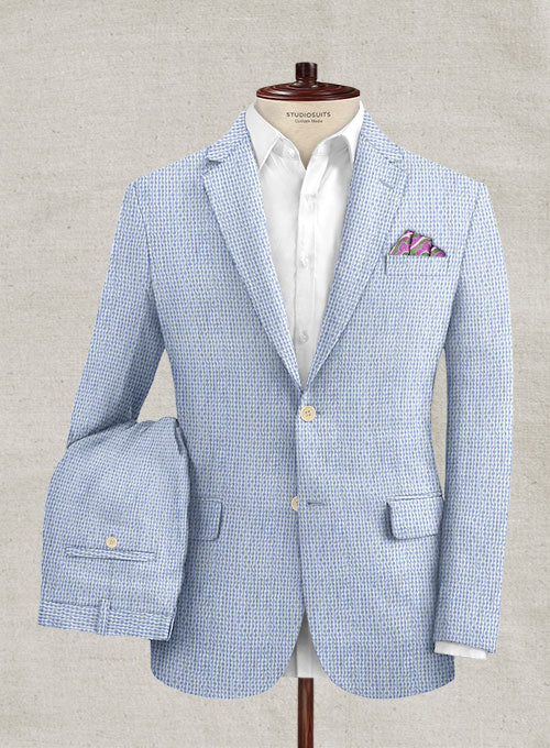 Scabal Gingham Blue Seersucker Suit - StudioSuits