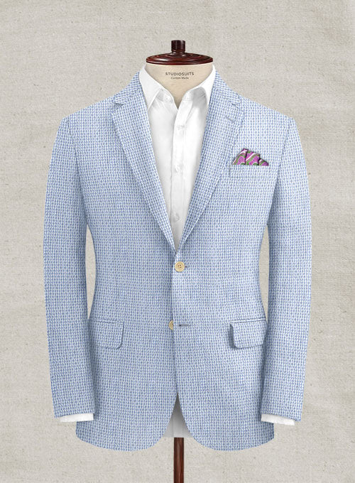 Scabal Gingham Blue Seersucker Suit - StudioSuits
