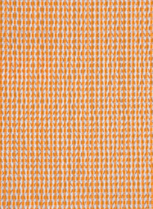 Scabal Gingham Orange Seersucker Pants - StudioSuits