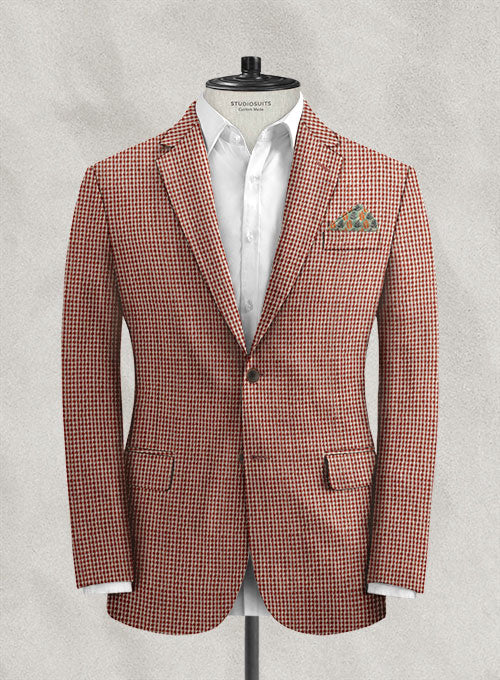 Scabal Gingham Red Seersucker Jacket - StudioSuits