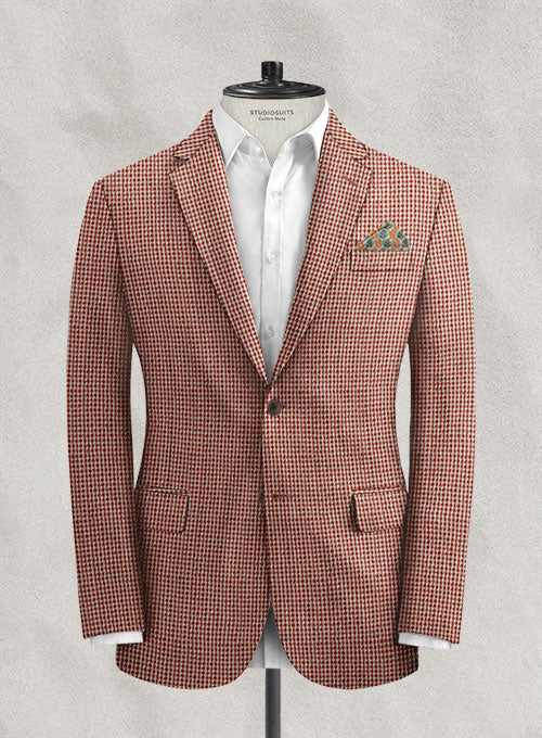 Scabal Gingham Red Seersucker Jacket - StudioSuits