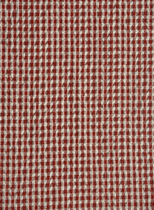 Scabal Gingham Red Seersucker Pants - StudioSuits