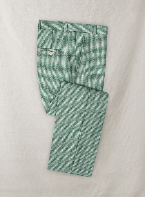 Scabal Gingham Sea Green Seersucker Pants - StudioSuits