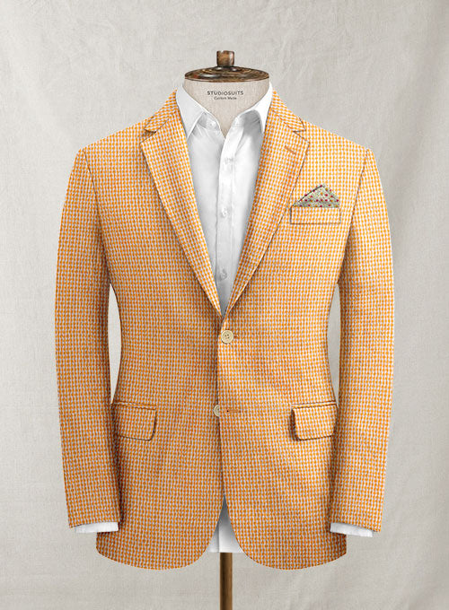 Scabal Gingham Orange Seersucker Suit - StudioSuits