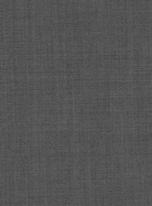 Scabal Gray Herringbone Pure Wool Jacket - StudioSuits