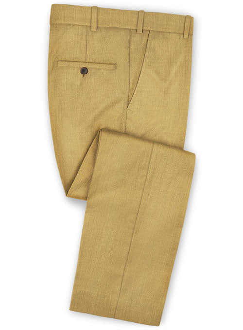 Scabal Khaki Wool Pants - StudioSuits