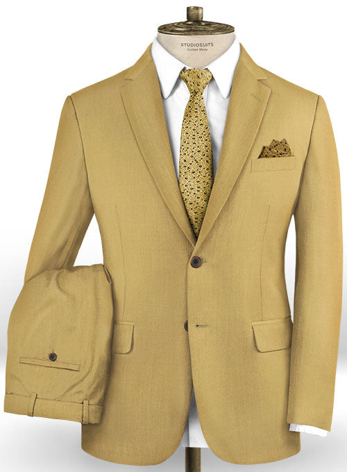 Scabal Khaki Wool Suit - StudioSuits