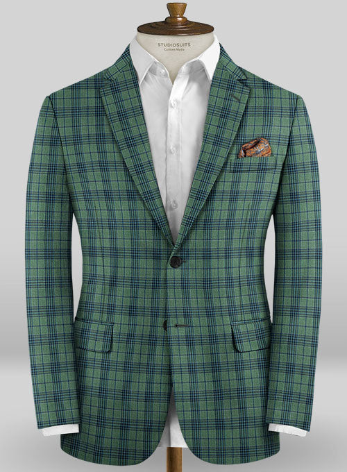 Scabal Mosaic Cori Green Wool Suit - StudioSuits