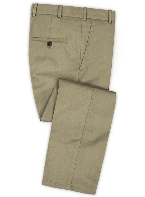 Scabal Moss Green Wool Pants - StudioSuits