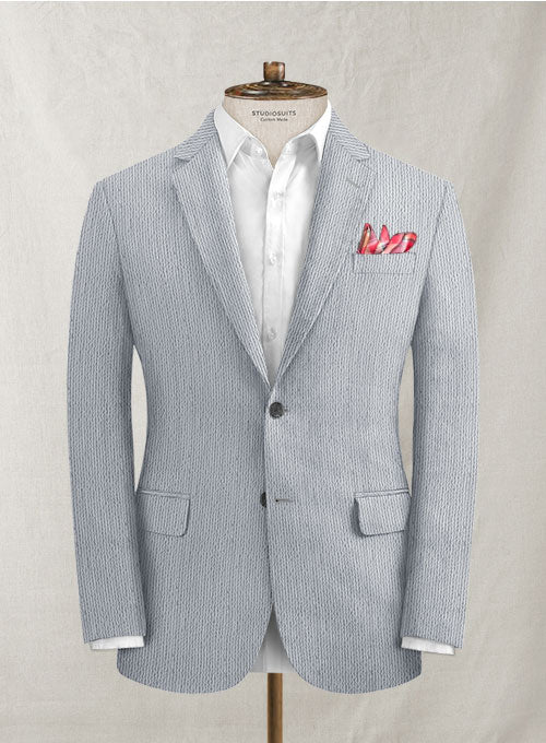 Scabal Nautica Blue Seersucker Suit - StudioSuits