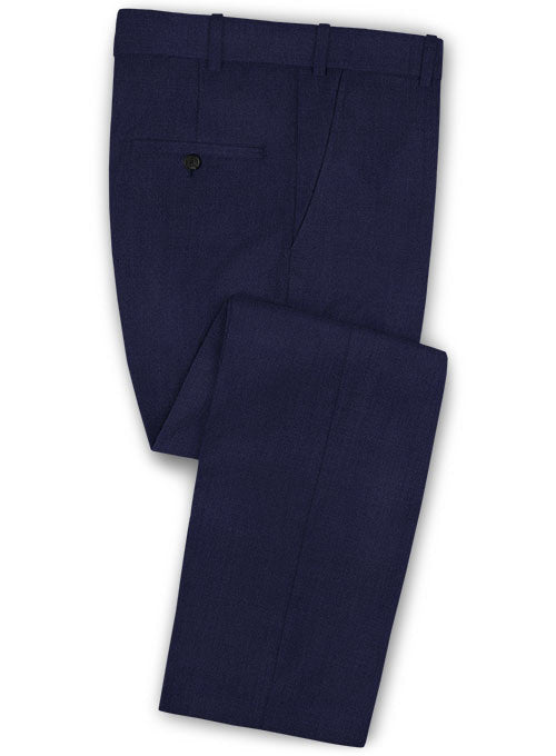 Scabal Navy Blue Wool Pants - StudioSuits