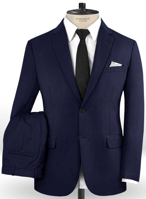 Scabal Navy Blue Wool Suit - StudioSuits