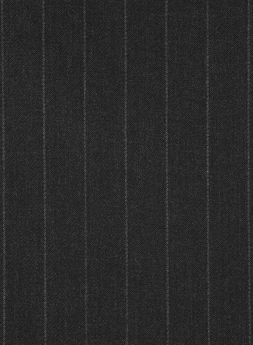 Scabal Noli Charcoal Stripe Wool Pants - StudioSuits