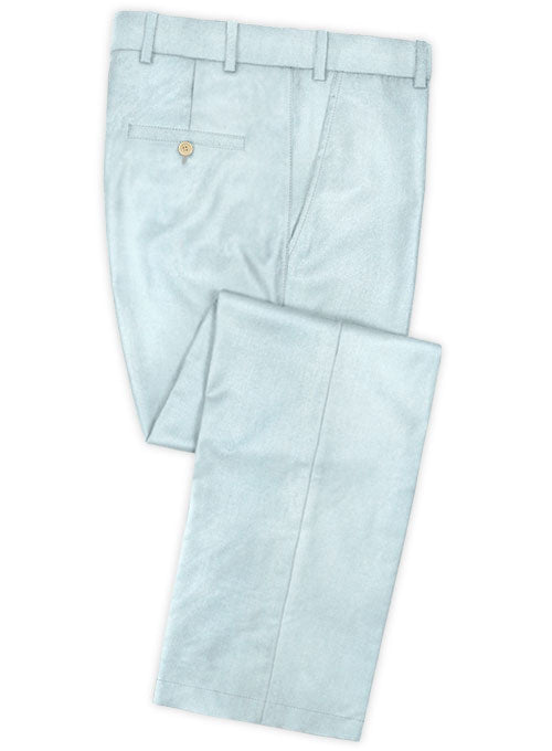 Scabal Pale Blue Wool Pants - StudioSuits
