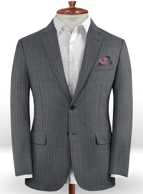 Scabal Peruzi Gray Wool Jacket - StudioSuits