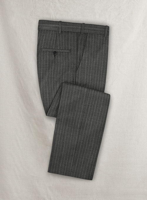 Scabal Sario Gray Stripe Wool Suit - StudioSuits