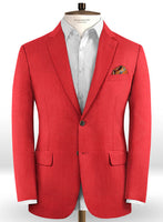 Scabal Scarlet Red Wool Suit - StudioSuits