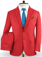 Scabal Scarlet Red Wool Suit - StudioSuits