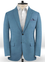 Scabal Steel Blue Wool Jacket - StudioSuits