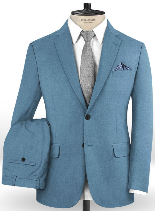 Scabal Steel Blue Wool Suit - StudioSuits