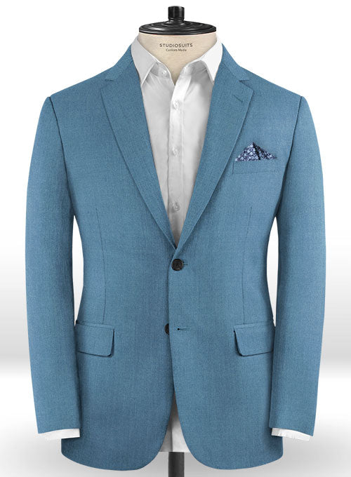 Scabal Steel Blue Wool Suit – StudioSuits