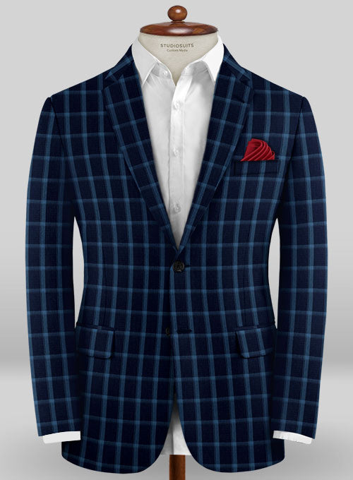 Scabal Taormina Alerro Blue Wool Jacket - StudioSuits