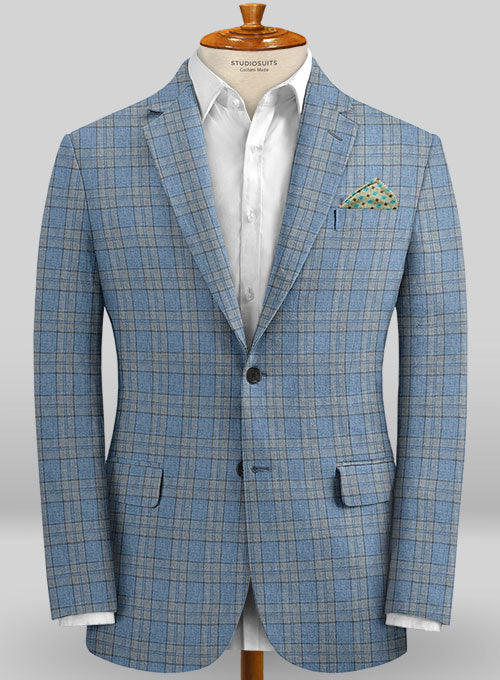 Scabal Taormina Lodi Blue Linen Jacket - StudioSuits