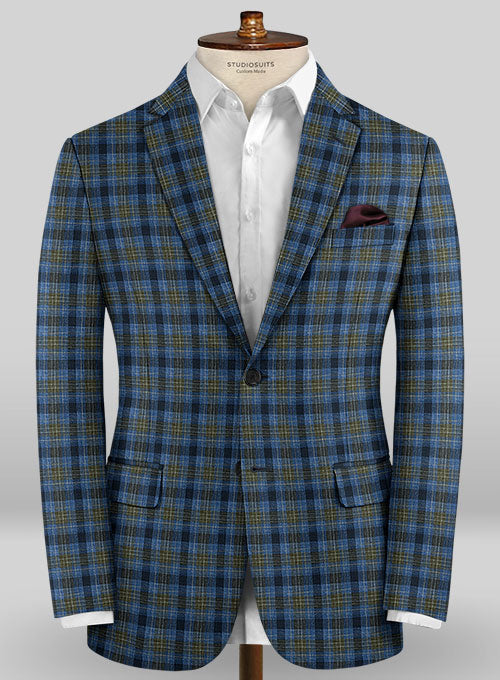 Scabal Taormina Zaddi Blue Wool Silk Linen Jacket - StudioSuits