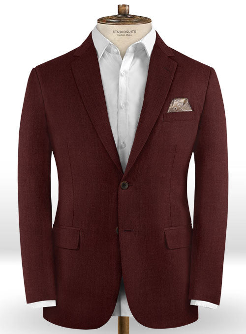 Scabal Wine Wool Jacket - StudioSuits