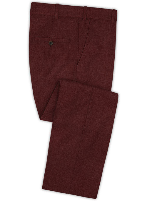 Scabal Wine Wool Pants - StudioSuits