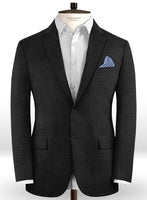 Scabal Worsted Dark Charcoal Wool Jacket - StudioSuits