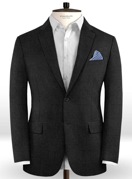 Scabal Worsted Dark Charcoal Wool Suit - StudioSuits