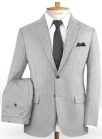 Scabal Worsted Light Gray Wool Suit - StudioSuits