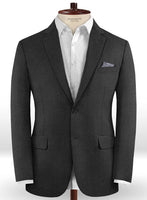 Scabal Worsted Charcoal Wool Jacket - StudioSuits