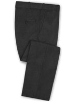 Scabal Worsted Charcoal Wool Pants - StudioSuits
