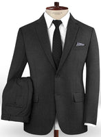 Scabal Worsted Charcoal Wool Suit - StudioSuits