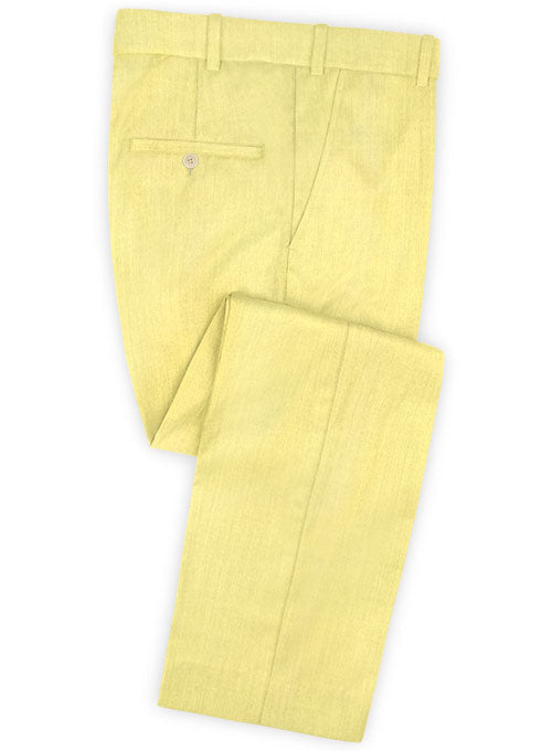 Scabal Yellow Wool Pants - StudioSuits