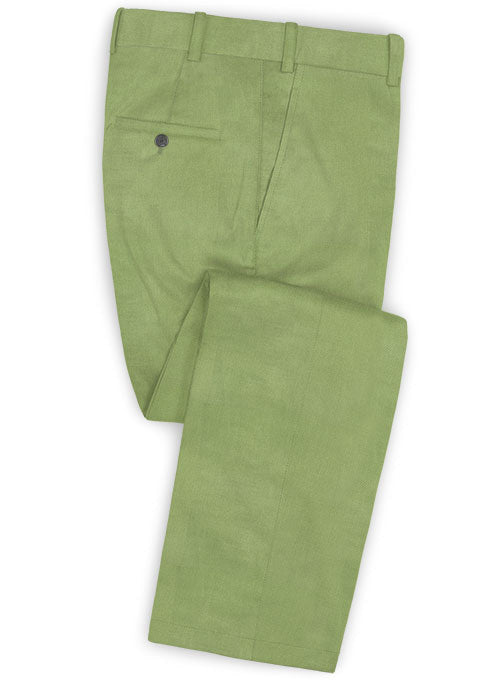 Sea Green Cotton Stretch Pants - StudioSuits