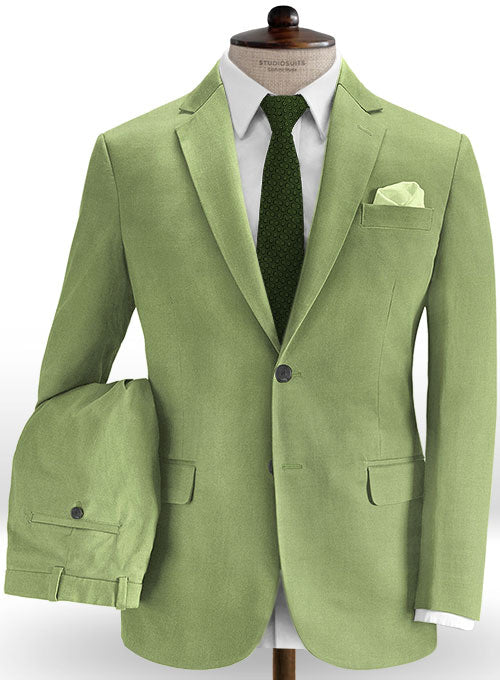 Sea Green Cotton Stretch Suit - StudioSuits