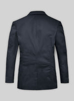 Soft Deep Blue Leather Blazer - StudioSuits