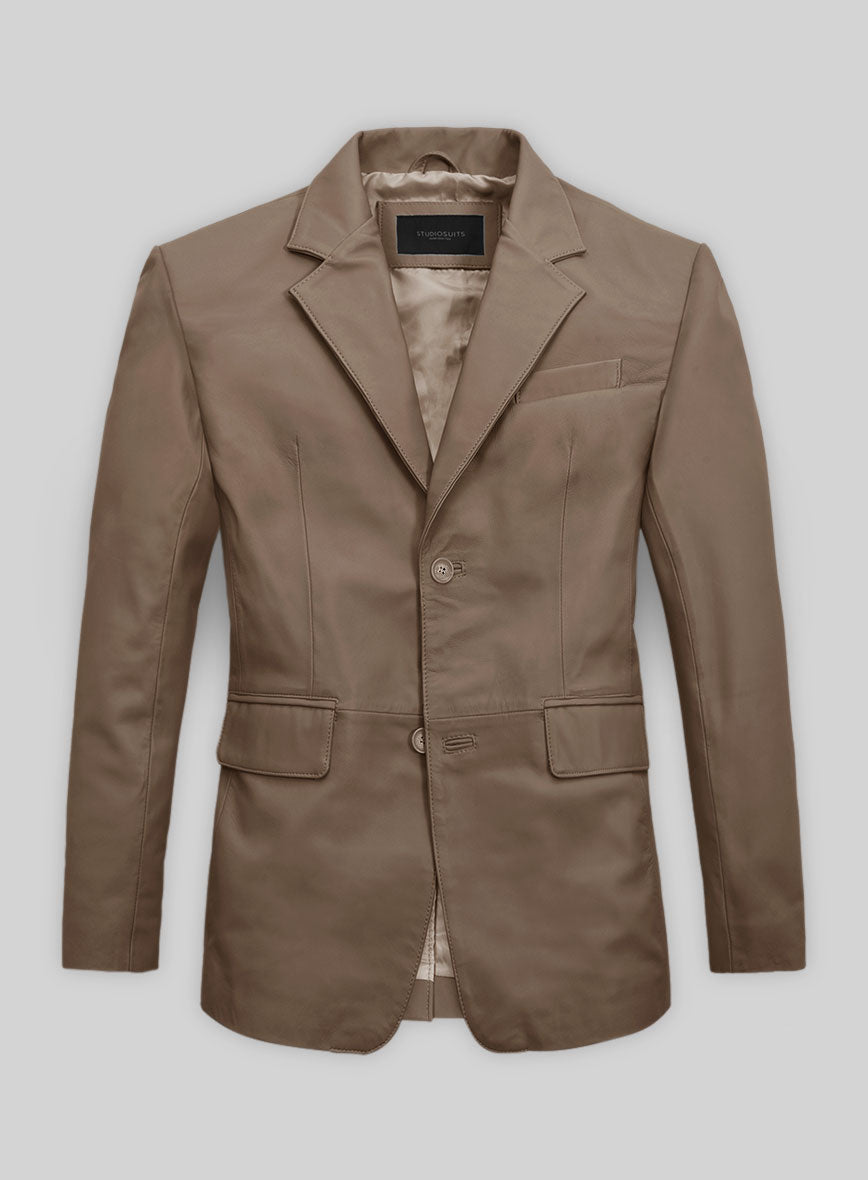 Soft King Brown Leather Blazer - StudioSuits