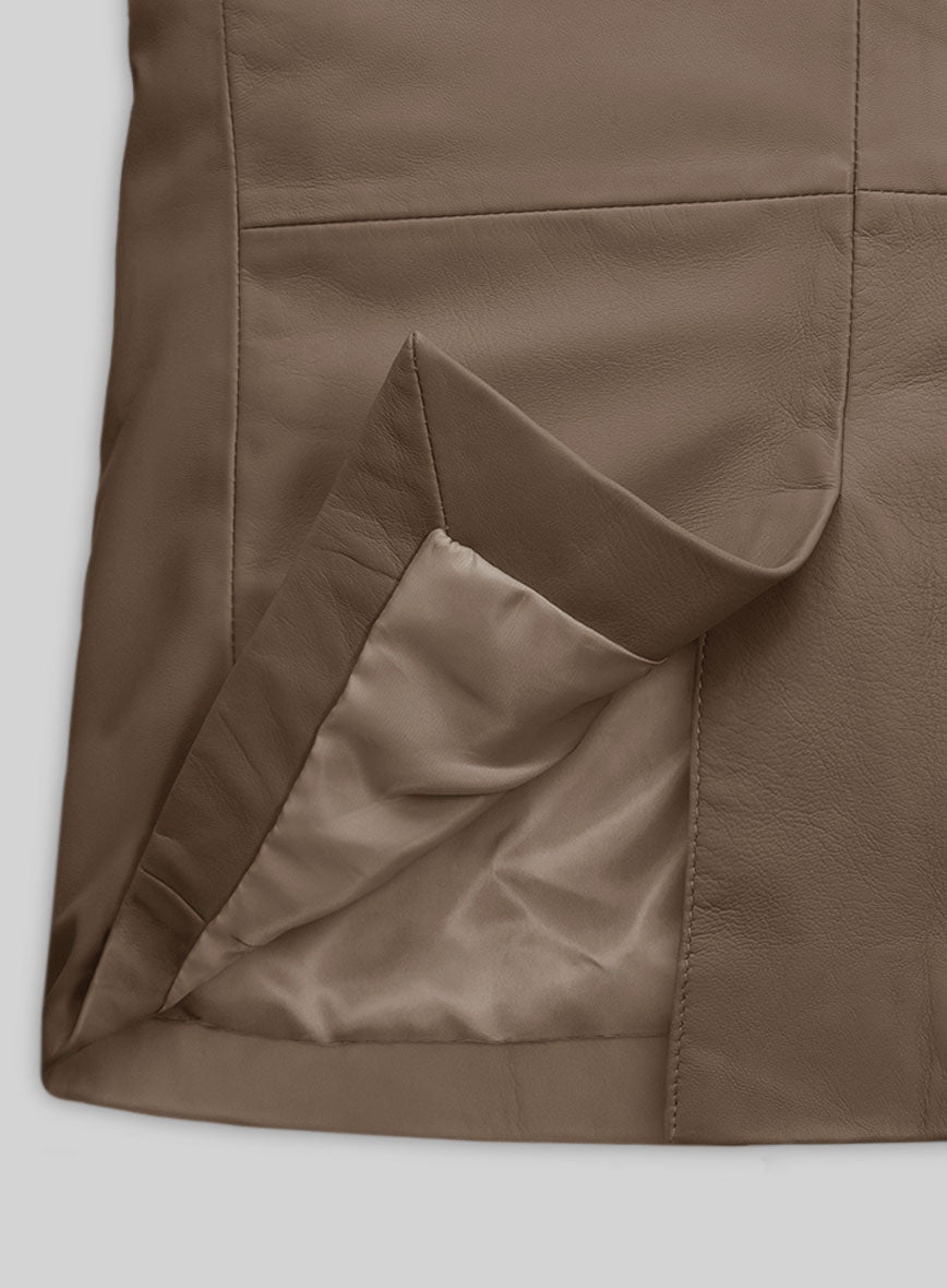 Soft King Brown Leather Blazer - StudioSuits